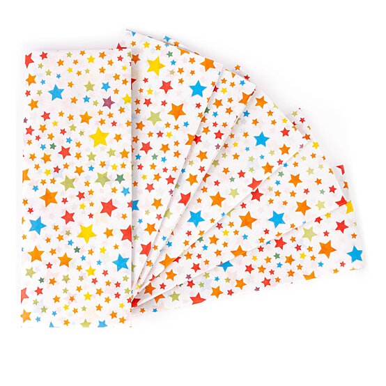 Assorted Star Printed Tissue Paper 50cm x 75cm 6 Pack