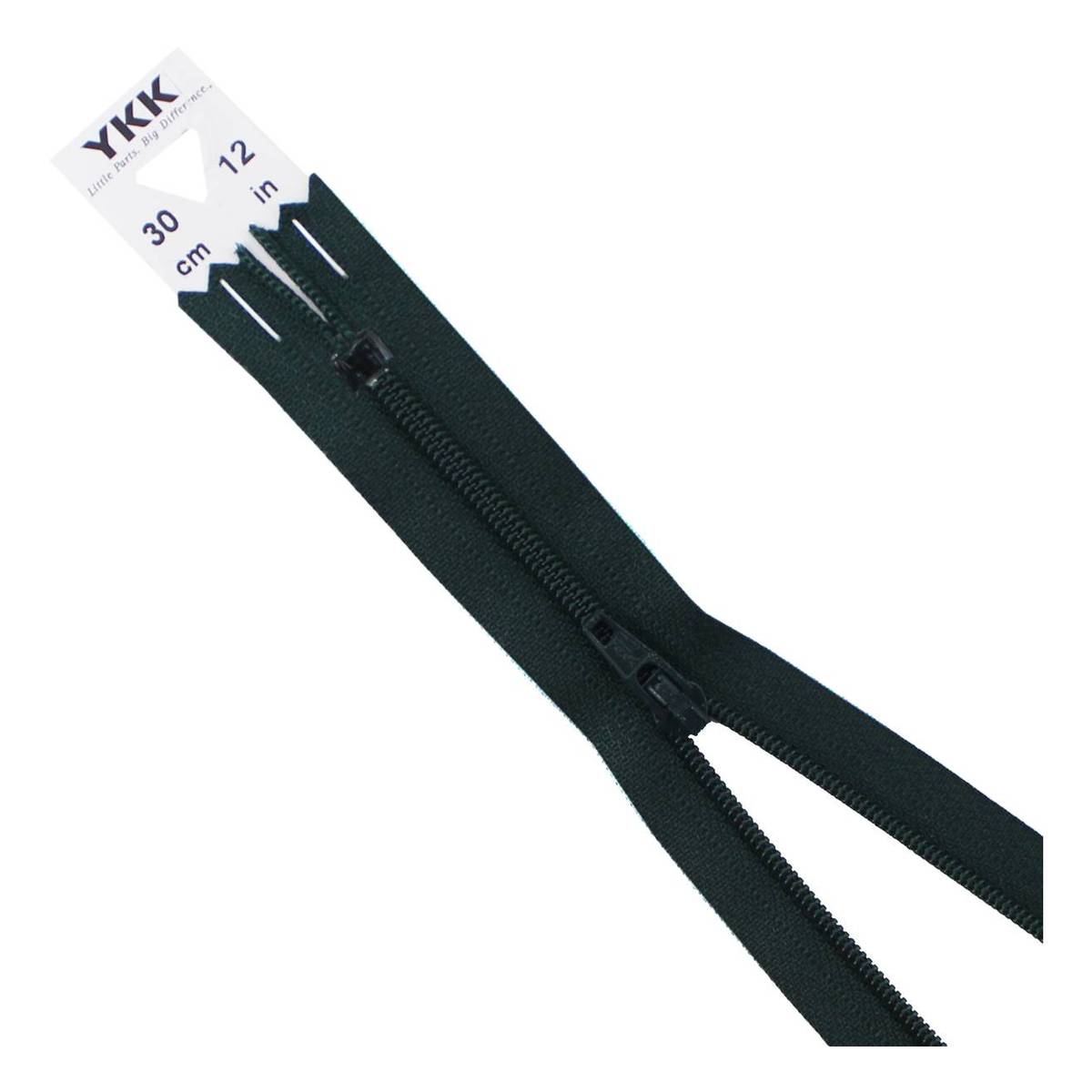 YKK Bottle Green Dress and Skirt Zip 30cm