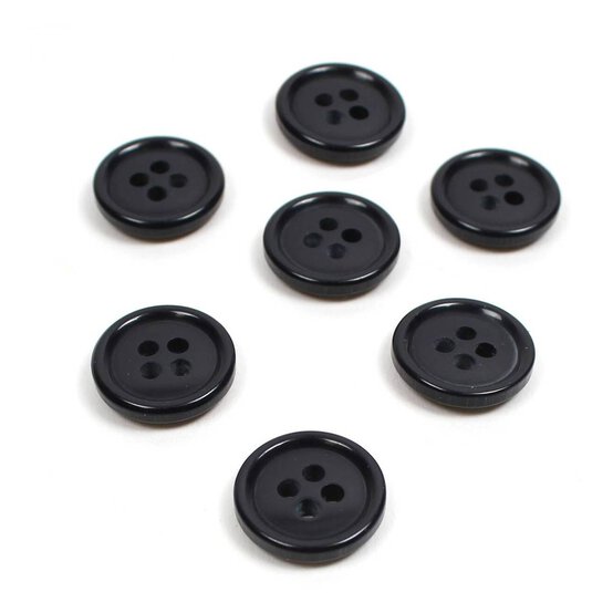Hemline Royal Blue Basic Holes Button 7 Pack