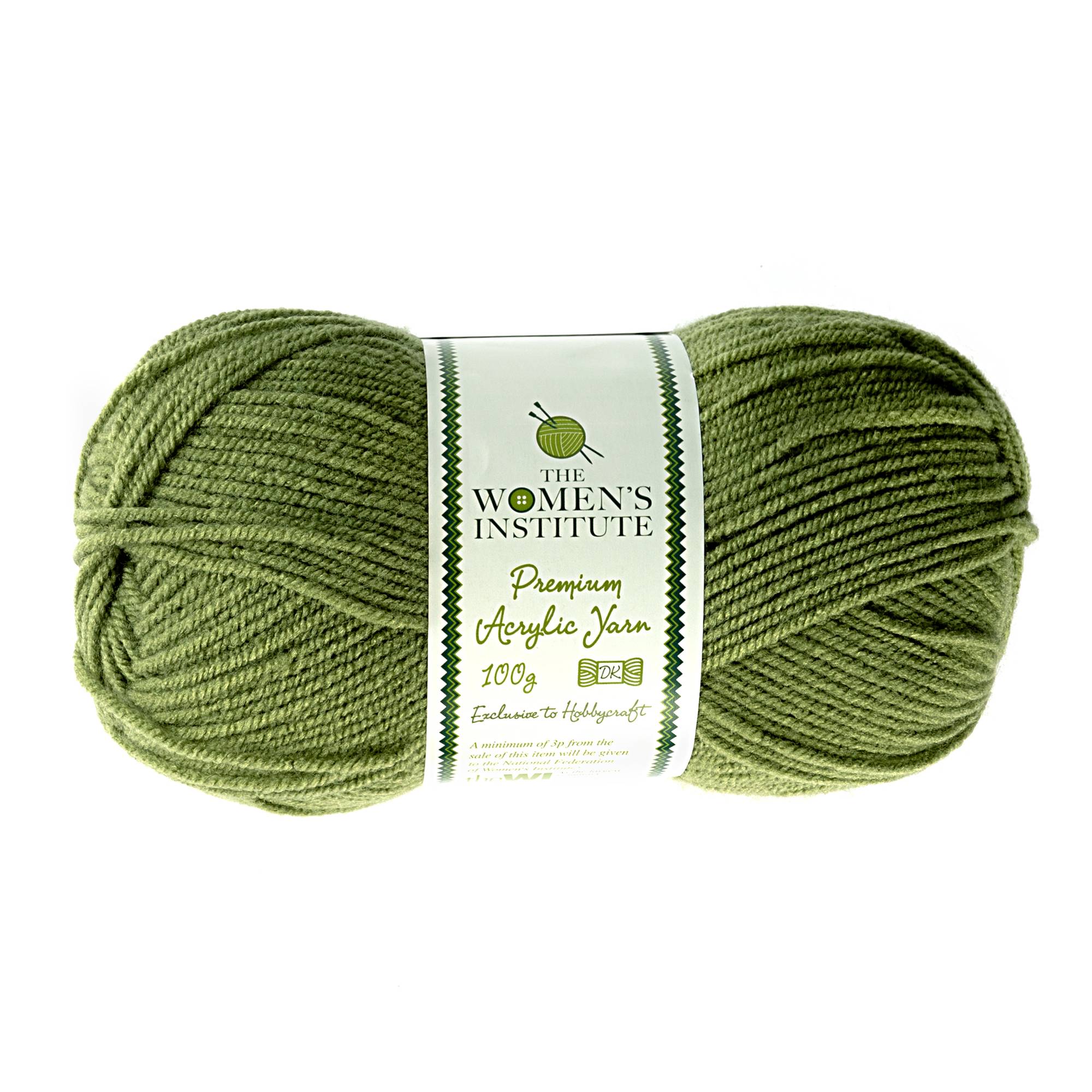 Women's Institute Sage Green Premium Acrylic Yarn 100g