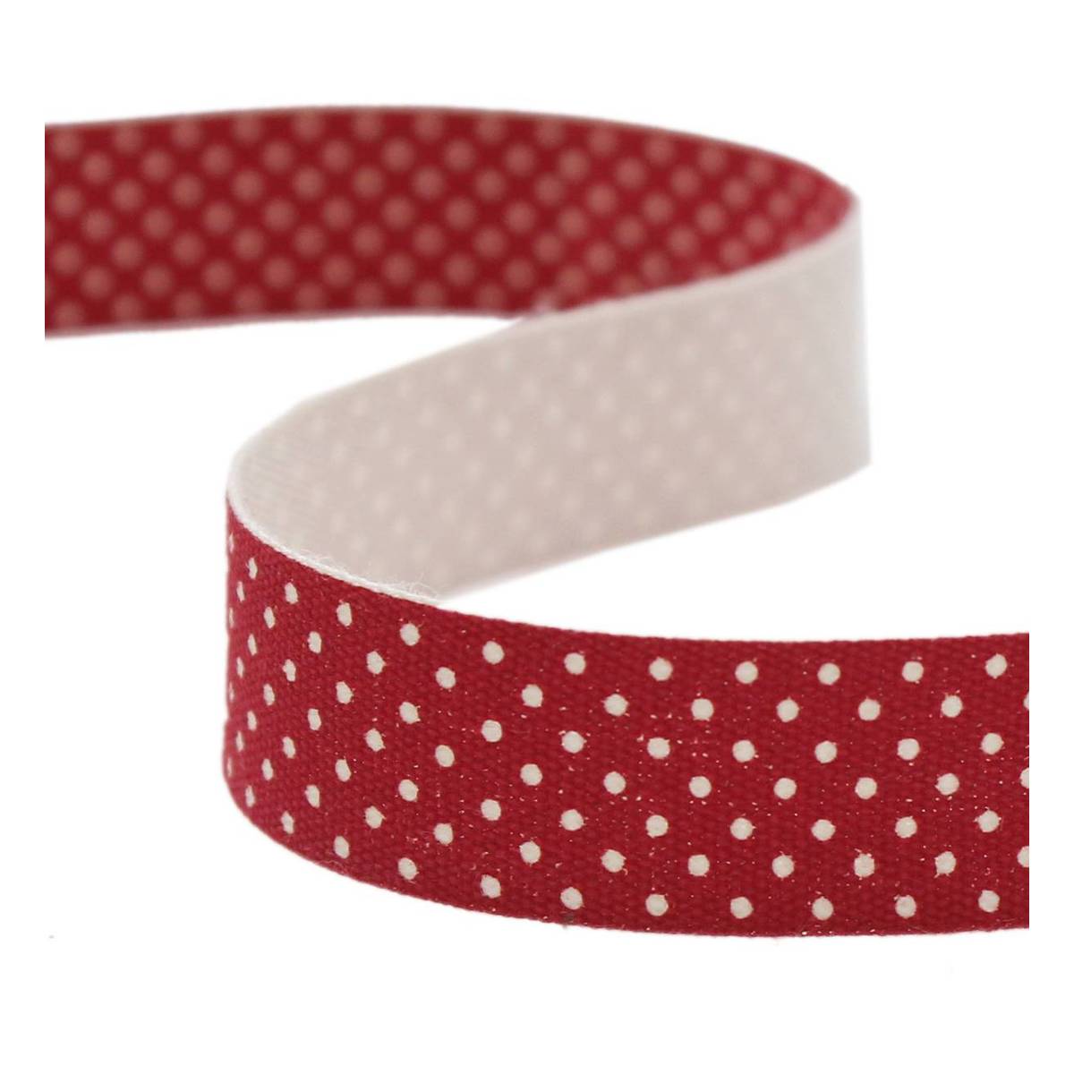 Red Printed Cotton Ribbon 15mm x 5m