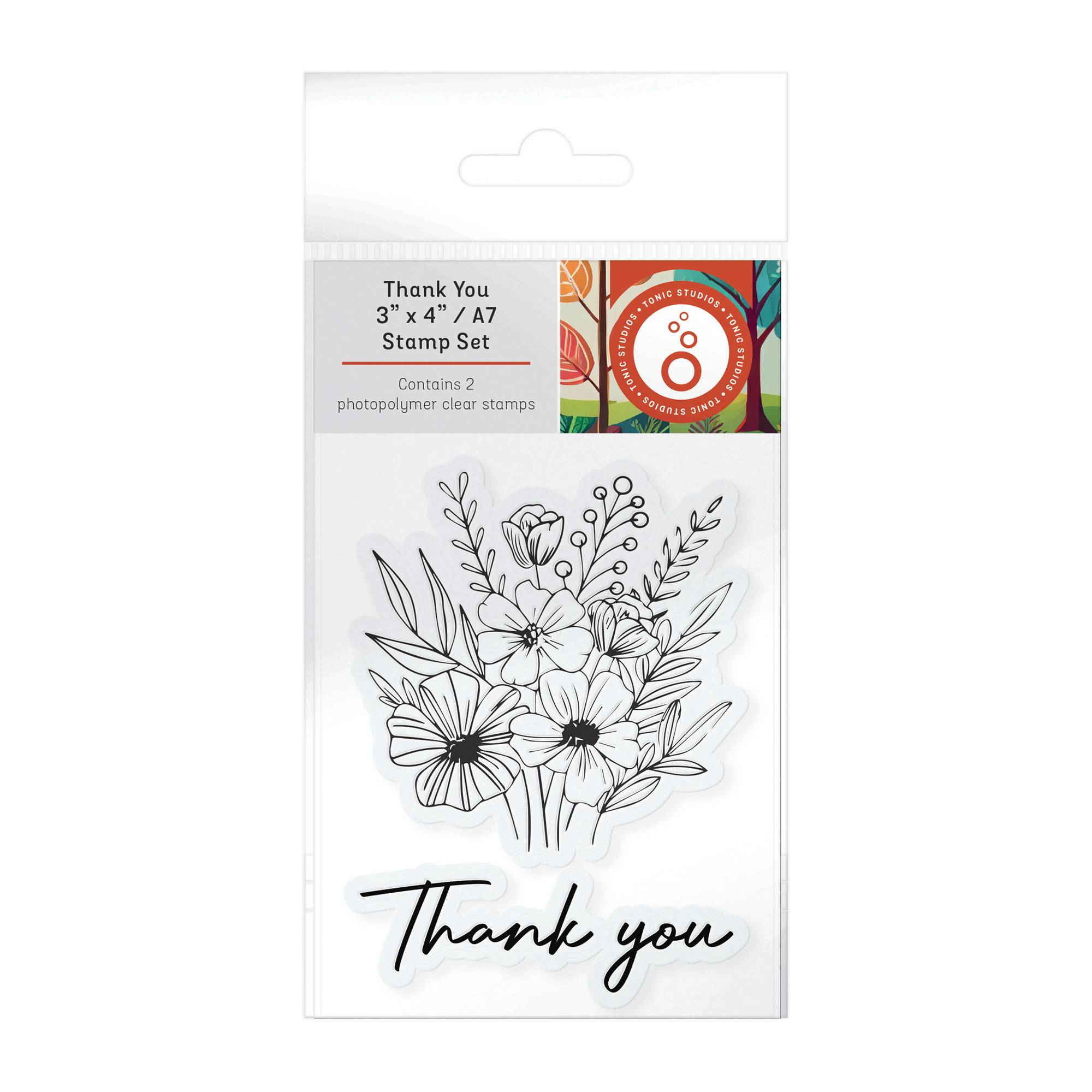 Tonic Studios Thank You Bouquet Stamp Set 2 Pieces