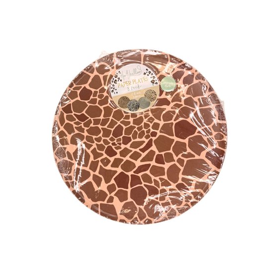 Safari Animal Print Plates 8 Pack