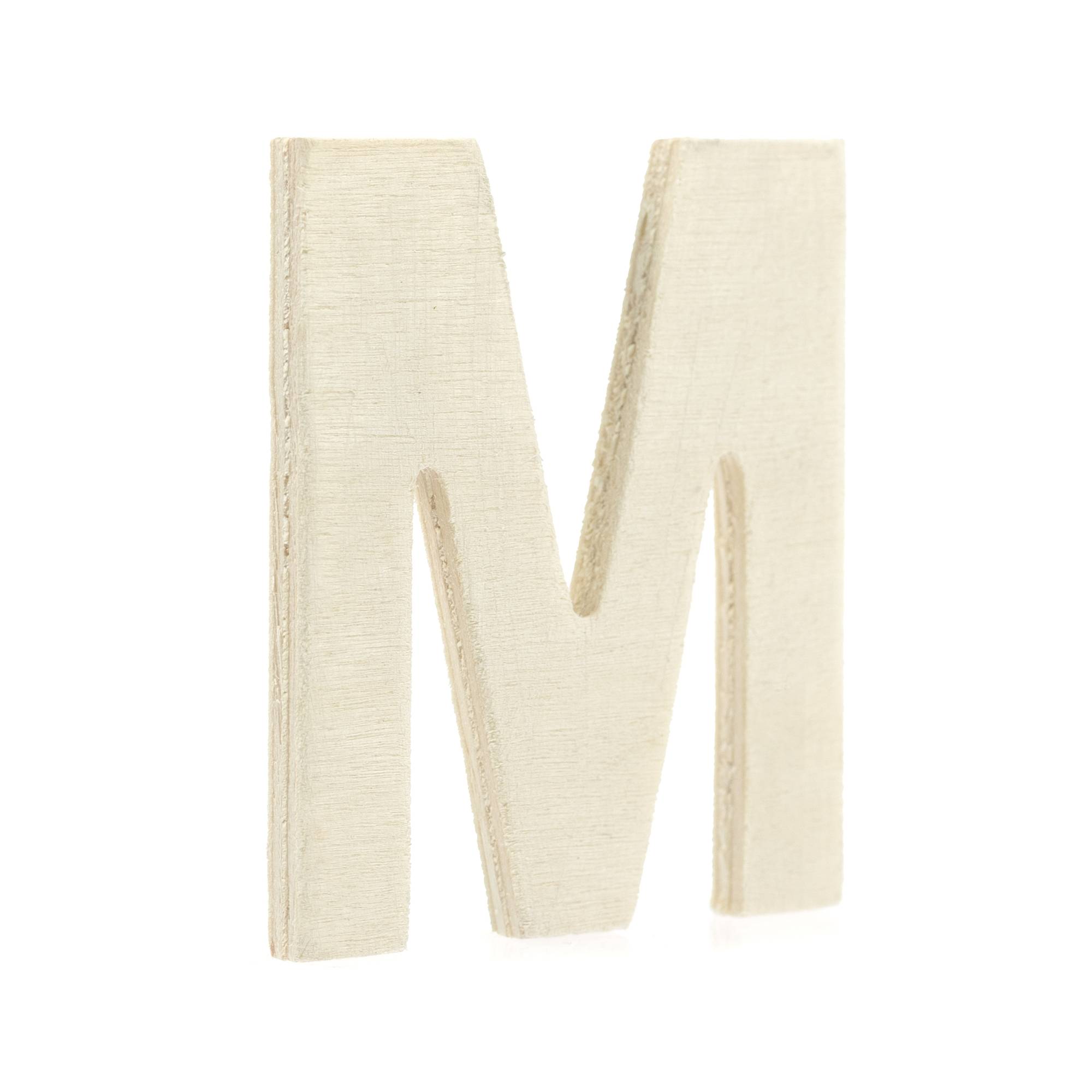Small Wooden Letter M 6.5cm