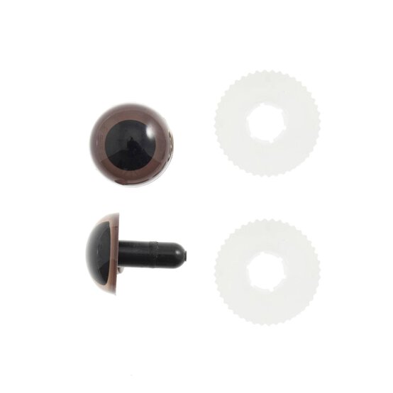 Trimits Brown Toy Safety Eyes 12mm 6 Pack