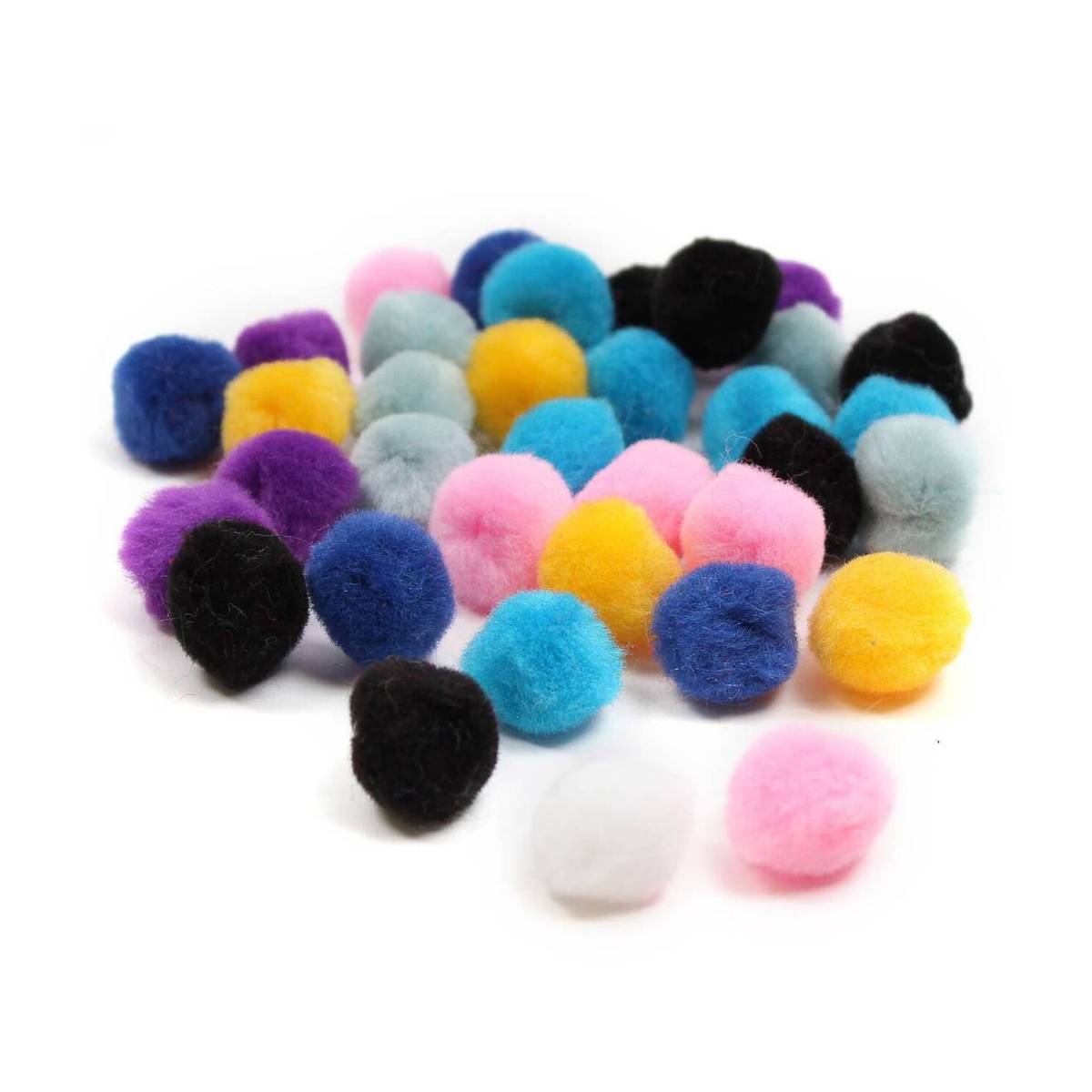 Assorted Pom Poms 2.5cm 50 Pack