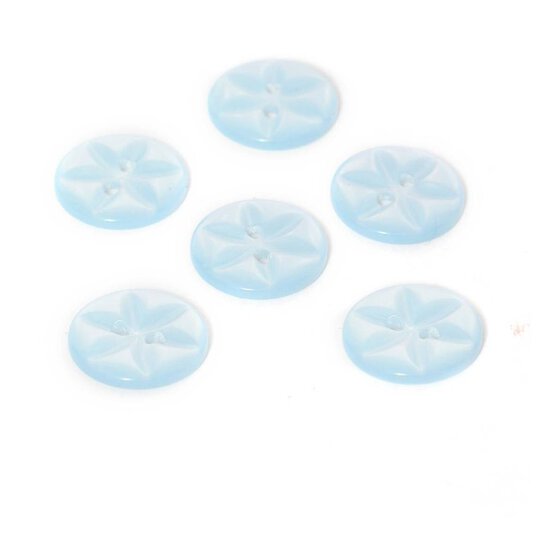 HemlineBaby Blue Basic Star Button 6 Pack