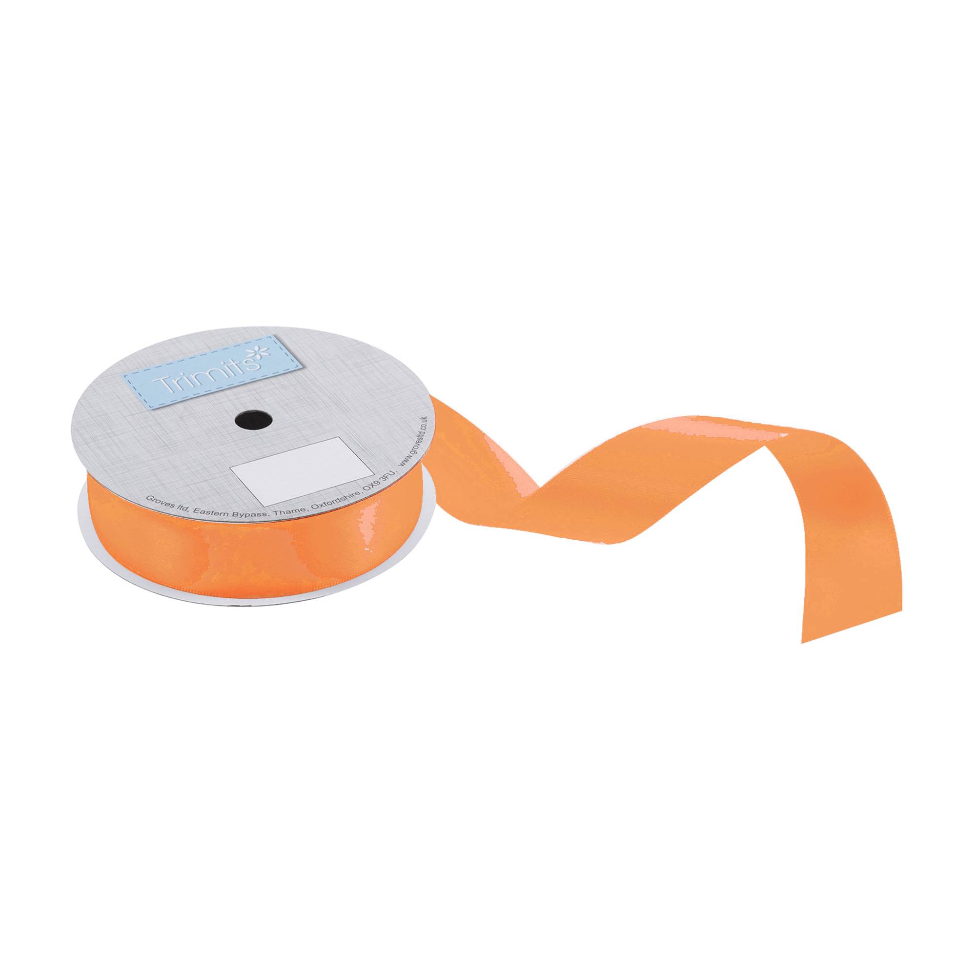 Trimits Russet Orange Double-Faced Satin Ribbon by the Metre 25mm