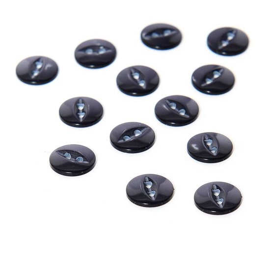 Hemline Blue Basic Fish Eye Button 13 Pack