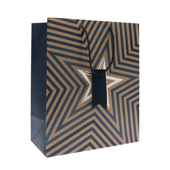 Kraft Star Blue Gift Bag 26.5cm x 33cm