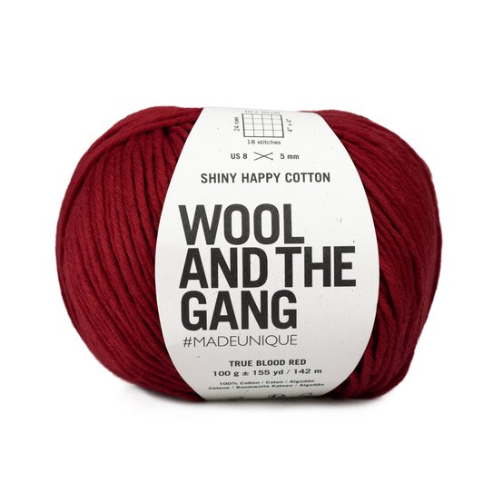 Wool and the Gang True Blood Red Shiny Happy Cotton 100g