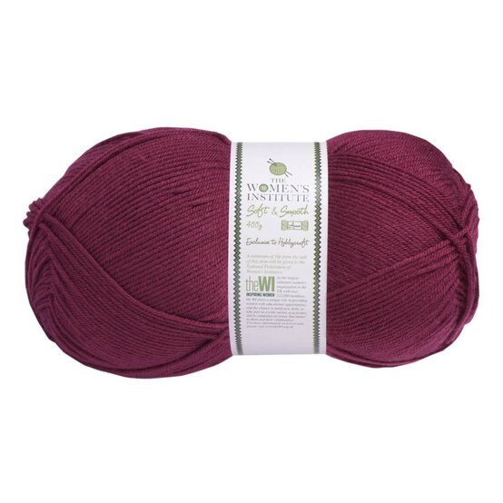 Women's Institute Plum Soft and Smooth Aran Yarn 400g