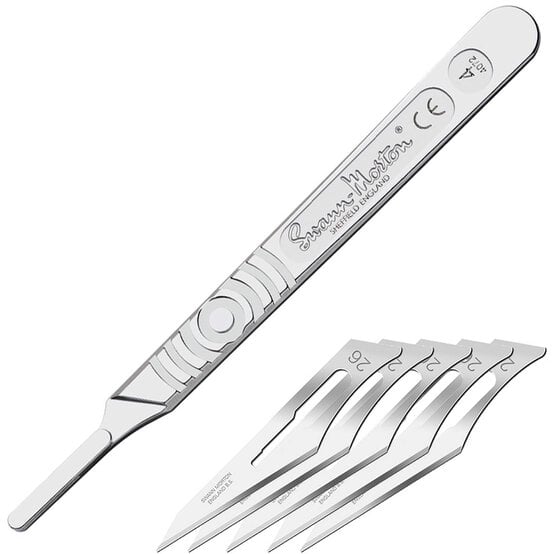 Swann-Morton No. 4 Scalpel Handle and No. 26 Blades Set