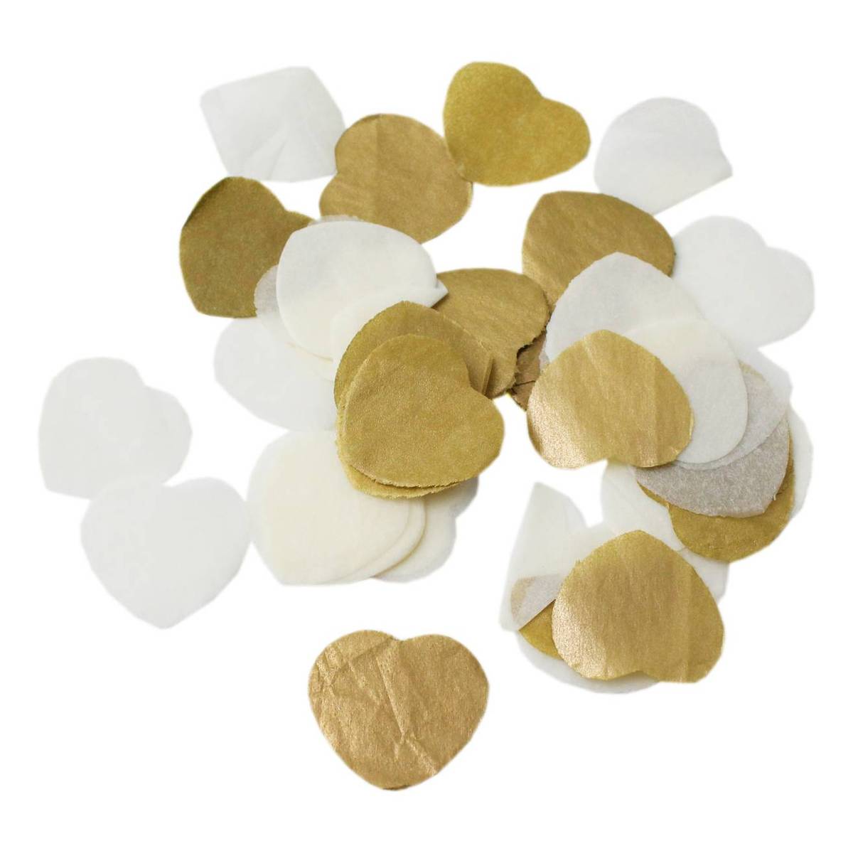 Gold and White Hearts Confetti 7g