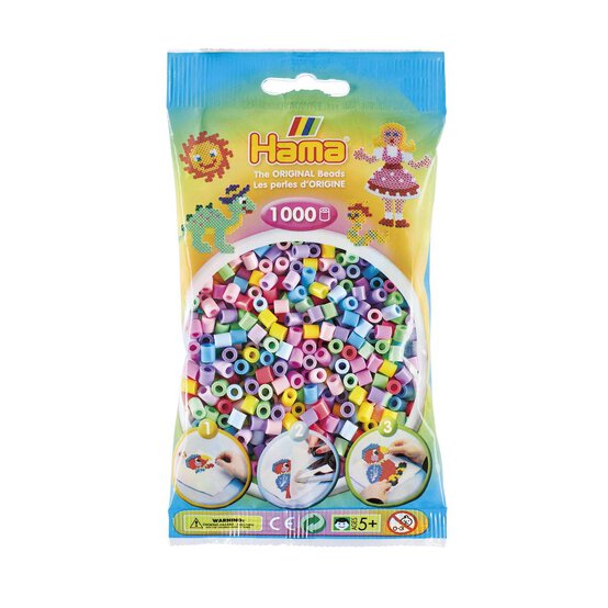 Hama Pastel Beads 1000 Pieces