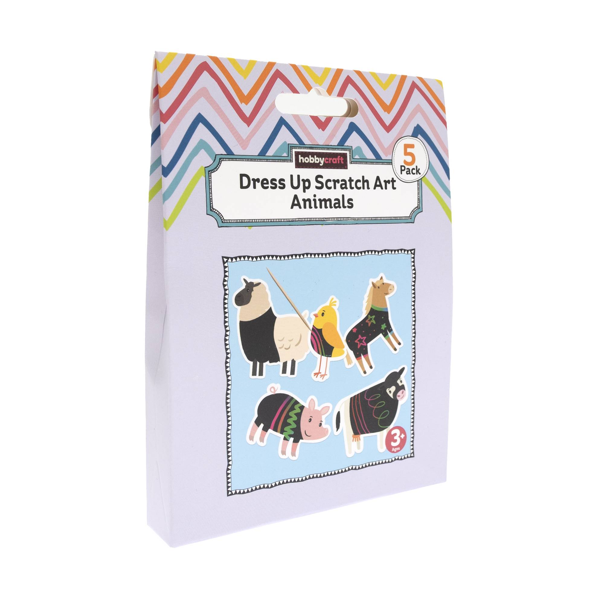 Dress-Up Scratch Art Animals Kit 5 Pack