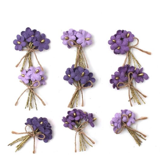 Purple Bouquet Paper Flowers 9 Pack