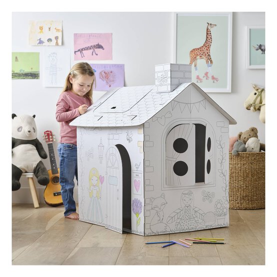 Colour-In Cardboard Unicorn House