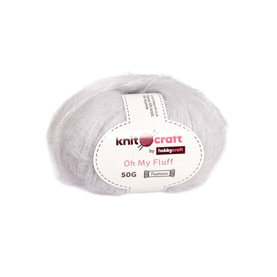 Knitcraft Light Grey Oh My Fluff Yarn 50g