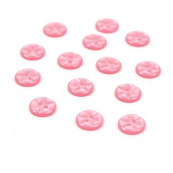 Hemline Pink Basic Star Button 14 Pack