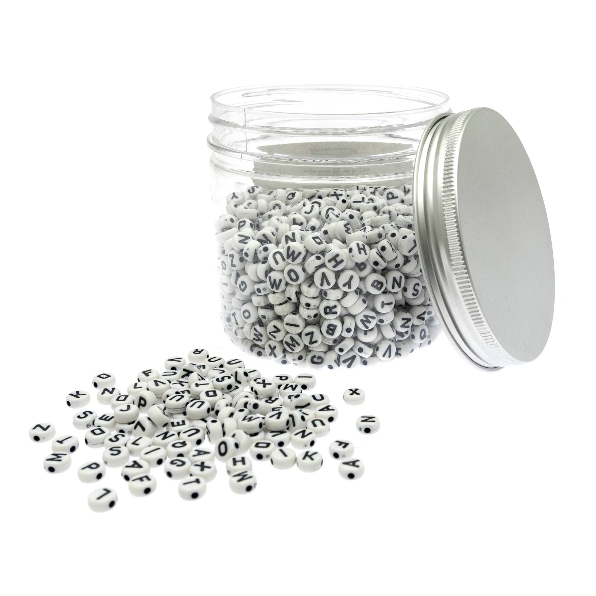 Black and White Alphabet Beads Tub