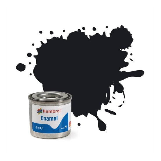 Humbrol 21 Black Enamel Gloss Paint 14ml