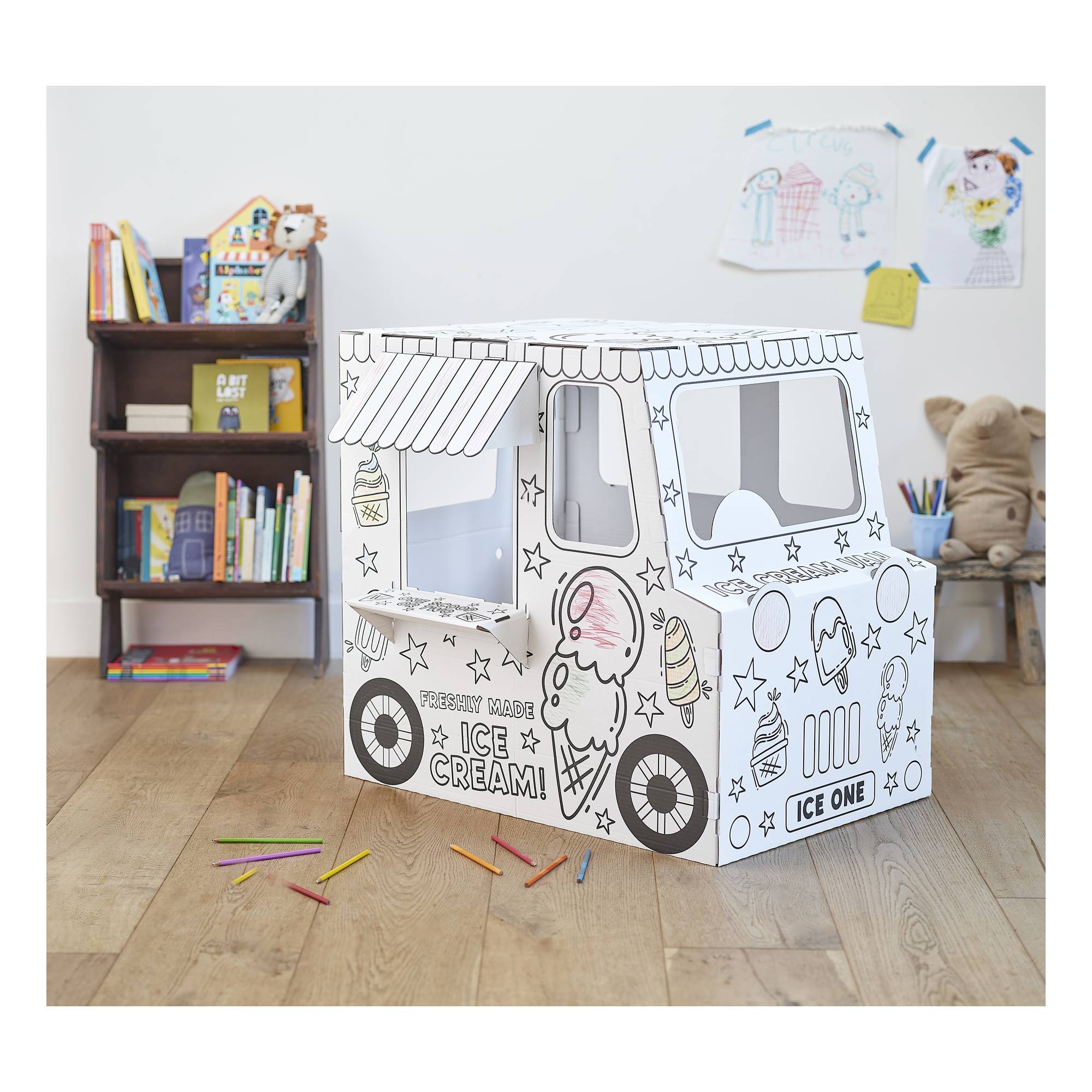 Colour-In Cardboard Ice Cream Van