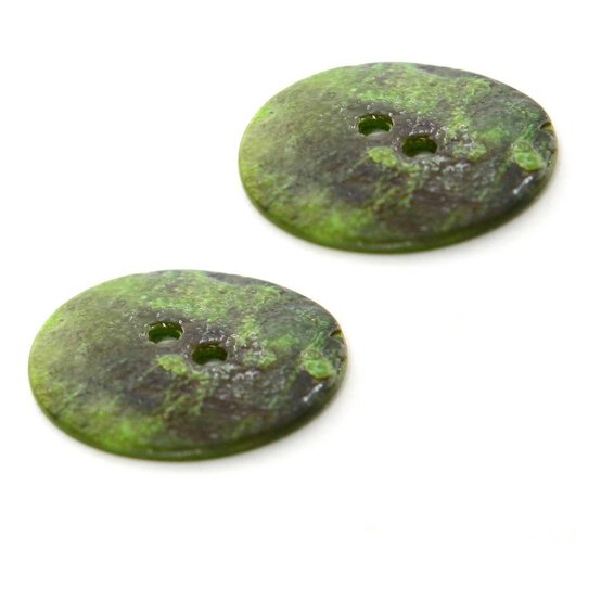 Hemline Light Green Shell Mother of Pearl Button 2 Pack