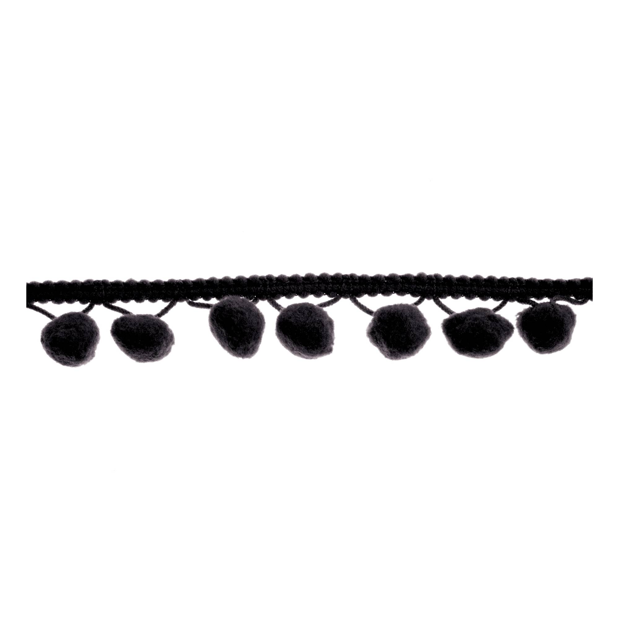 Black 20mm Pom Pom Trim by the Metre
