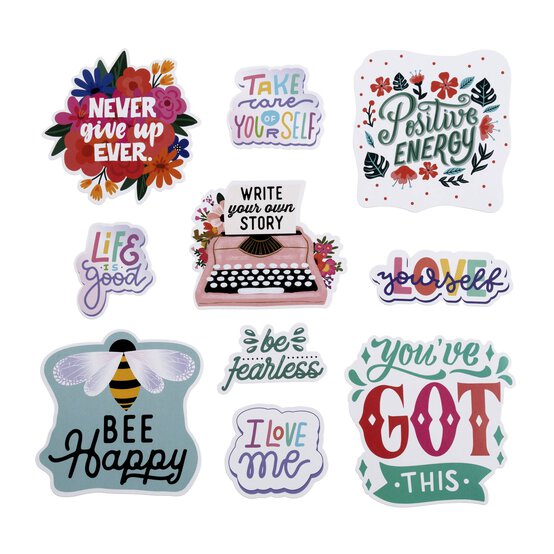 Sentiment Vinyl Sticker Toppers 10 Pieces