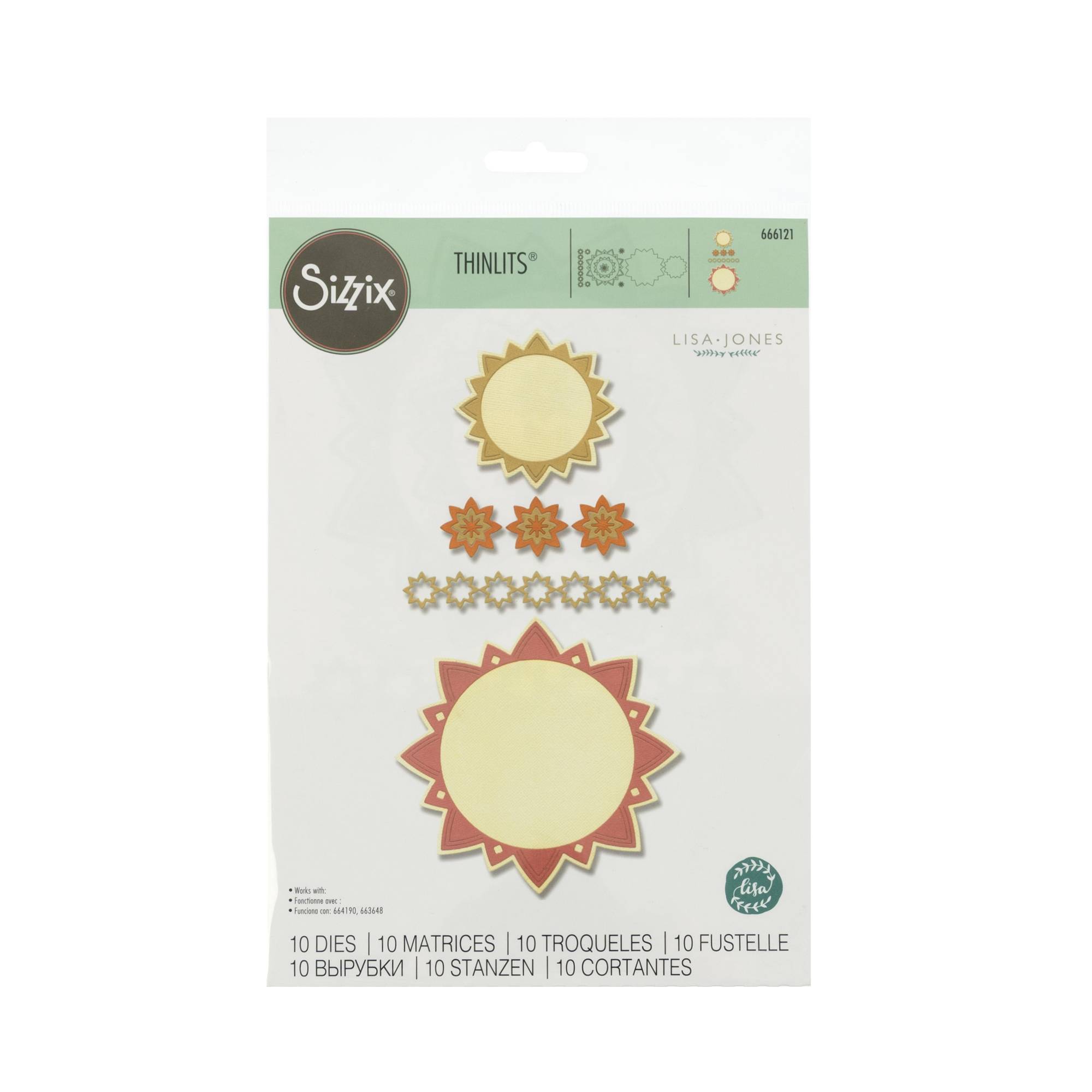 Sizzix Sun and Star Thinlits Die Set 10 Pieces