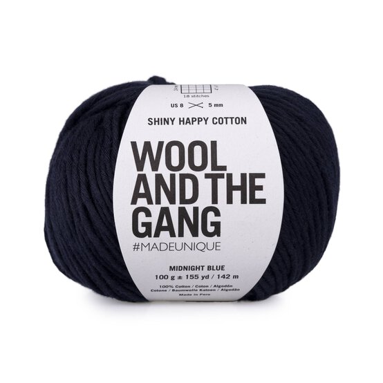 Wool and the Gang Midnight Blue Shiny Happy Cotton 100g