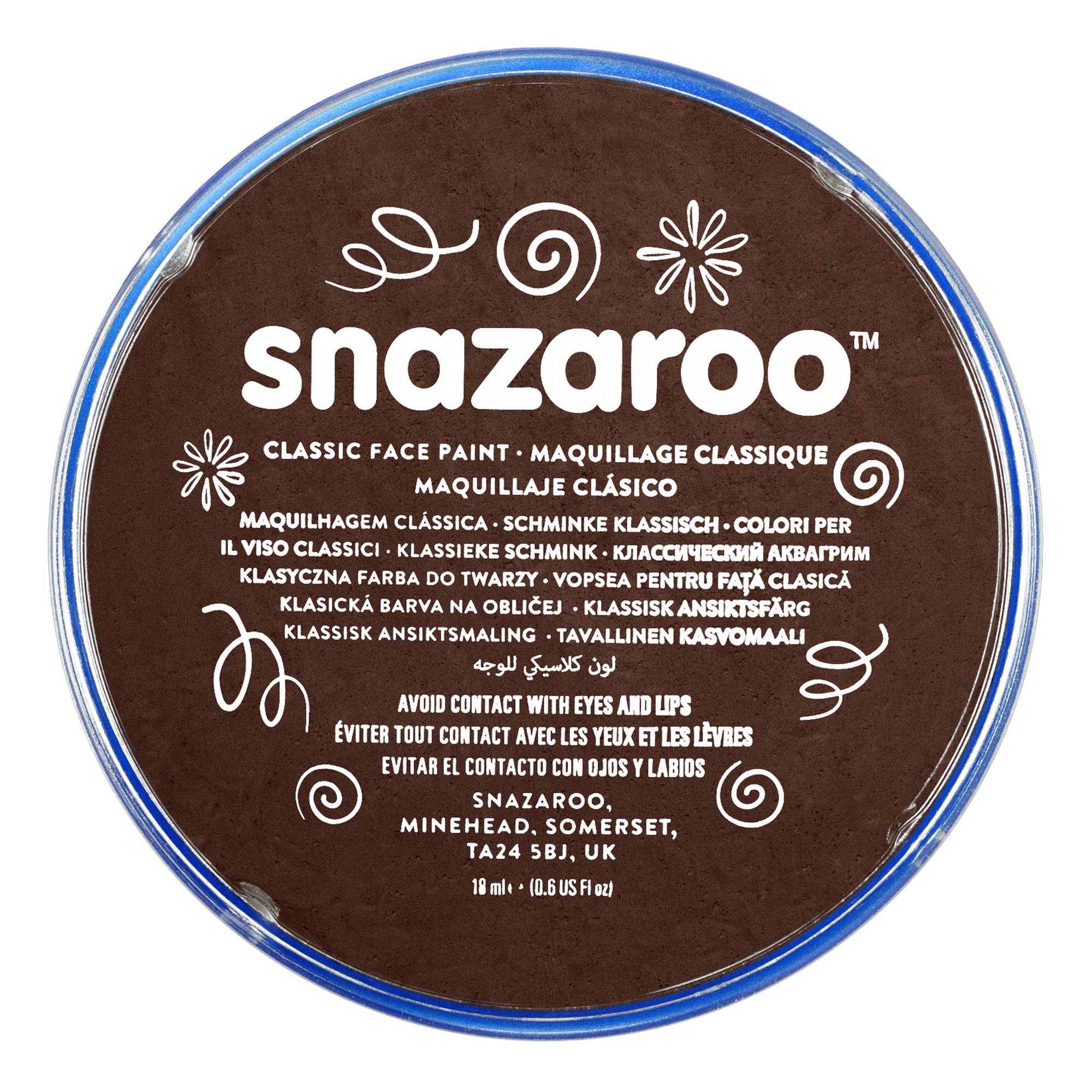 Snazaroo Dark Brown Face Paint Compact 18ml