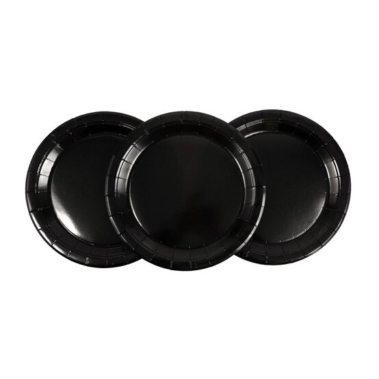 Midnight Black Paper Plates 8 Pack