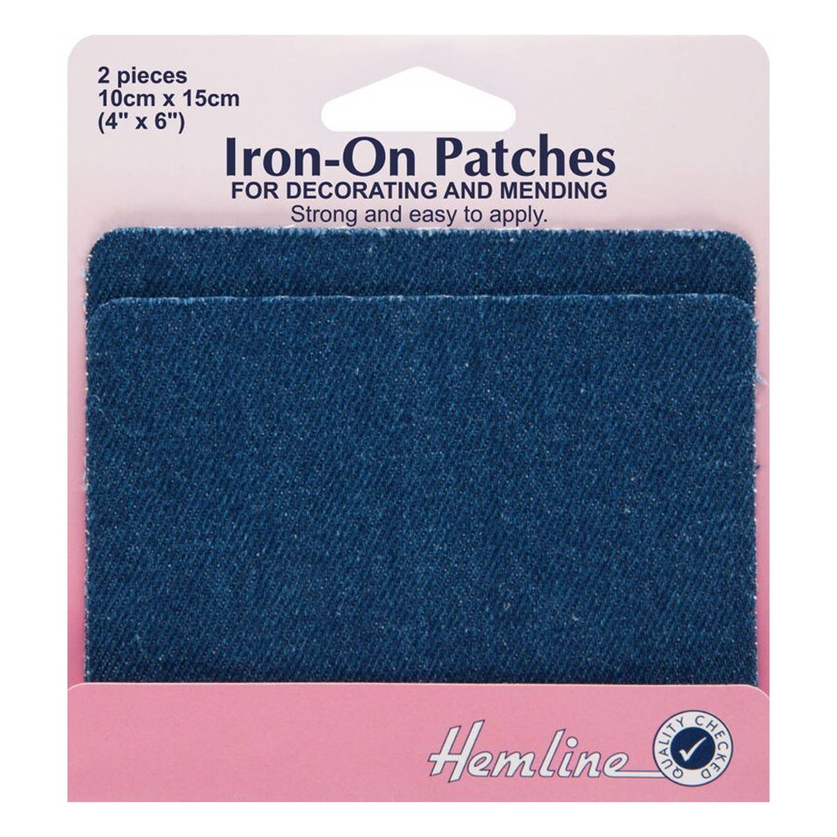 Hemline Denim Iron On Patches 2 Pack