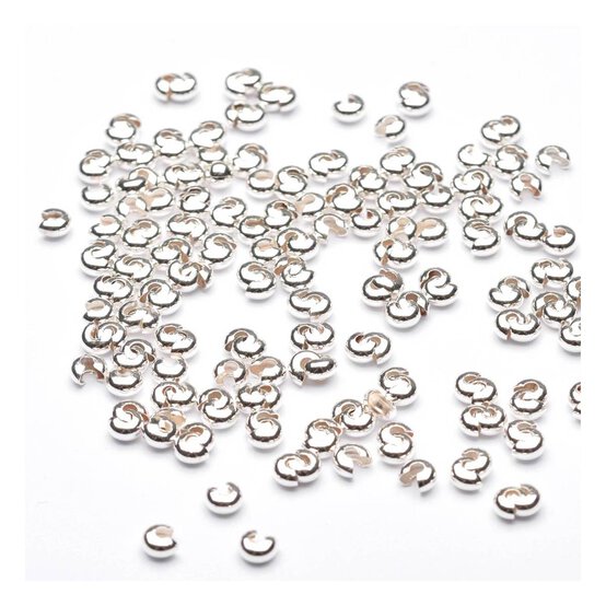 Beads Unlimited Silver Crimp Covers 50 Pack