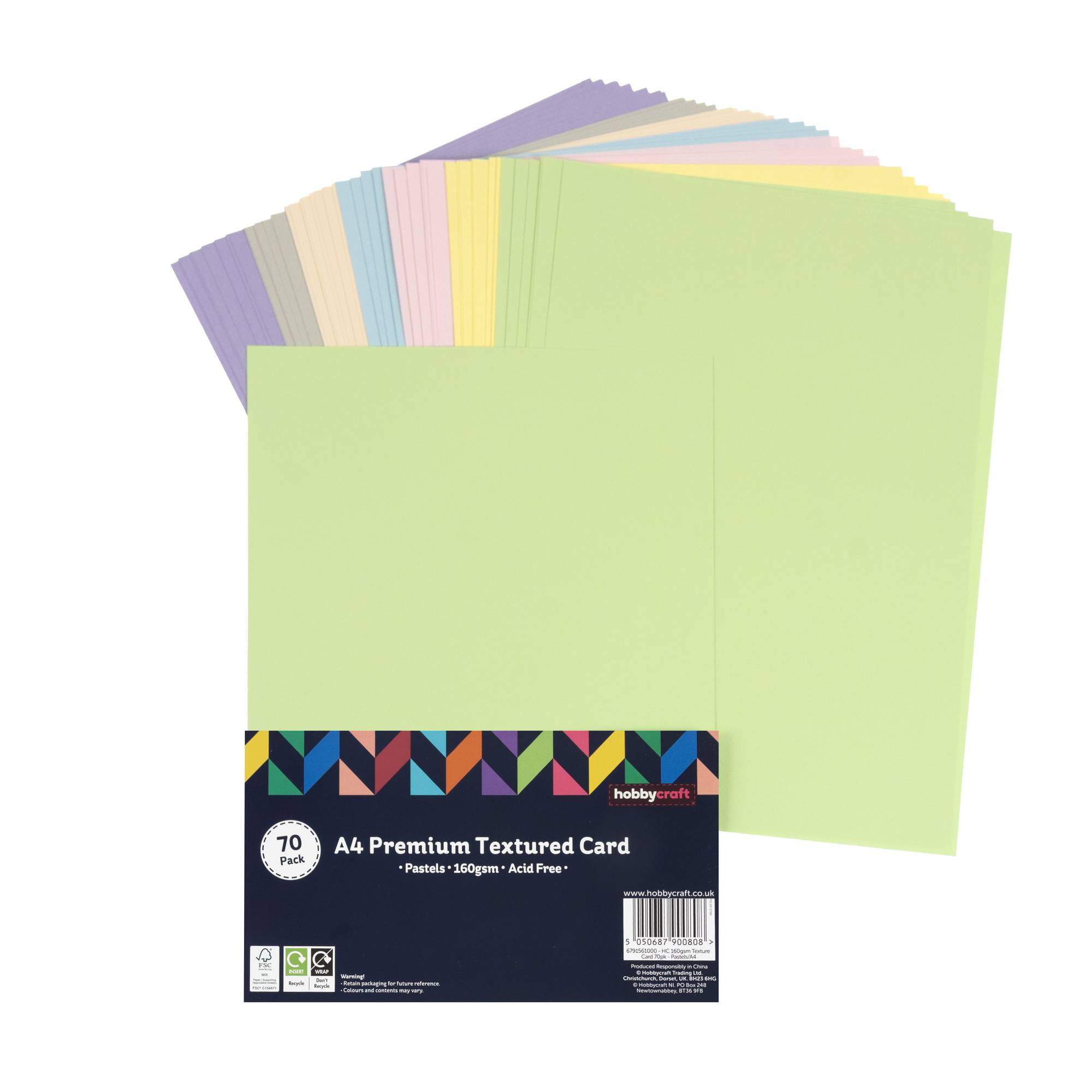 Pastel Textured Card A4 70 Pack