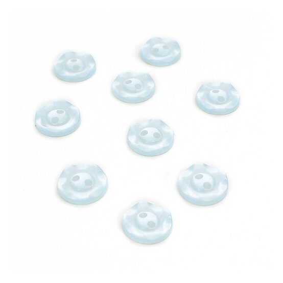 HemlineBaby Blue Basic Scalloped Edge Button 9 Pack