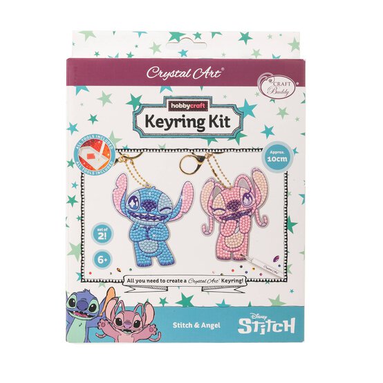 Crystal Art Stitch and Angel Keyring Set