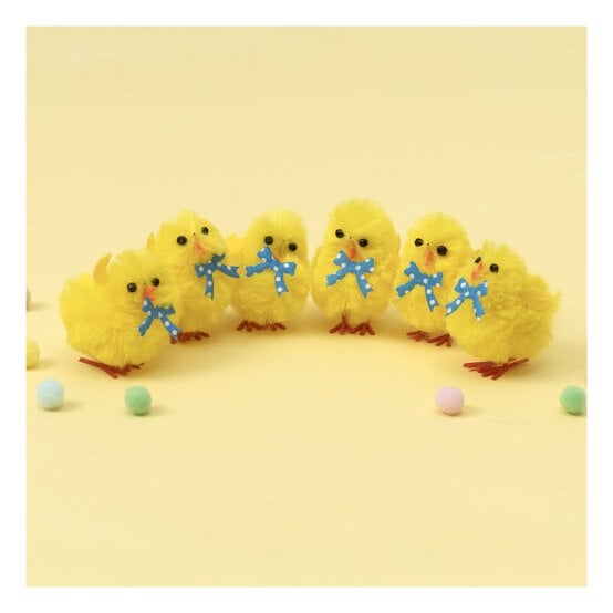 Yellow Chicks with Bows 6 Pack