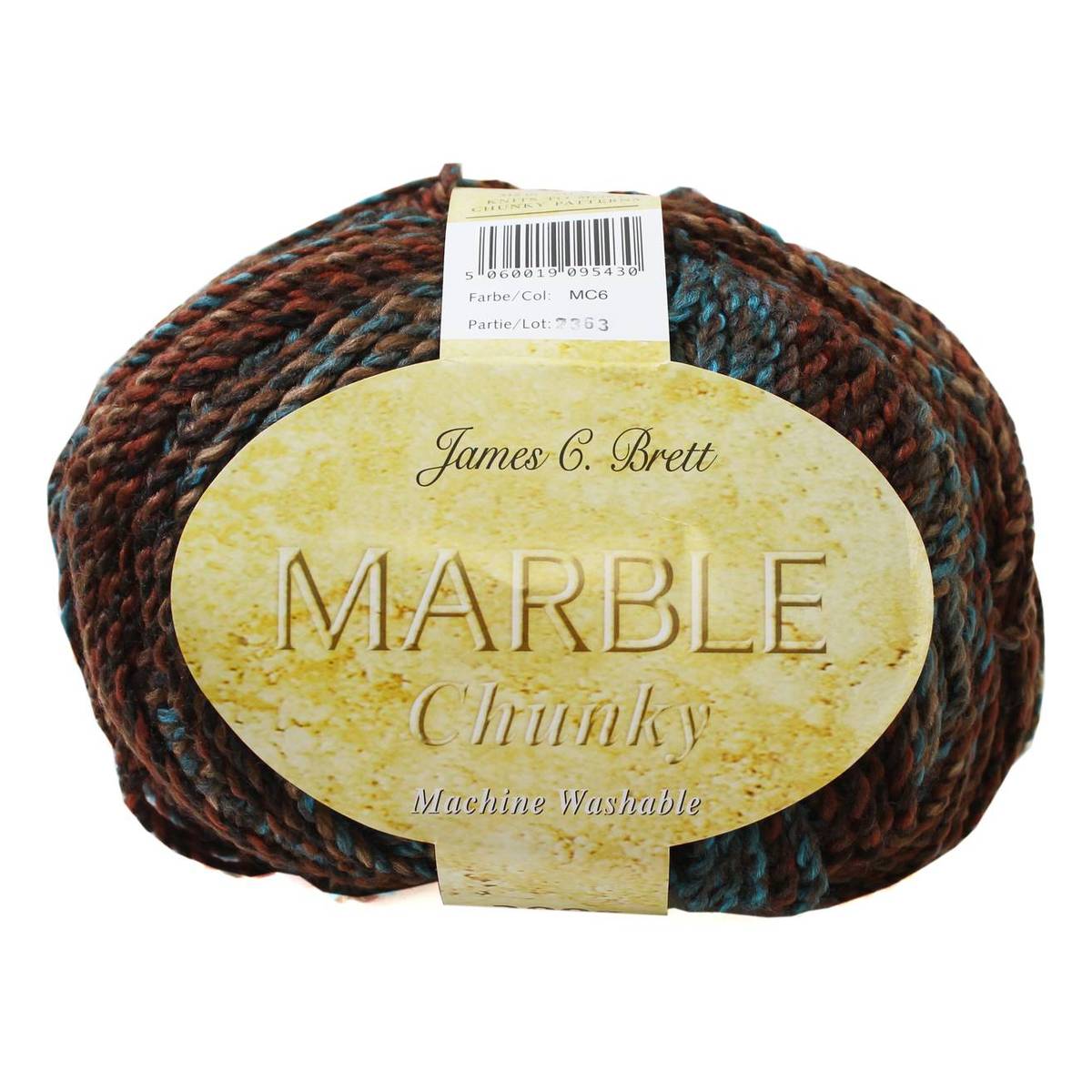 James C Brett Rust Blue Marble Chunky Yarn 200g