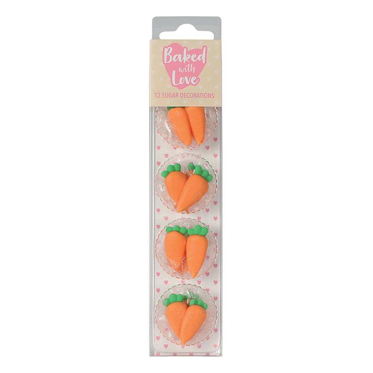 Baked With Love Carrot Sugar Toppers 12 Pack