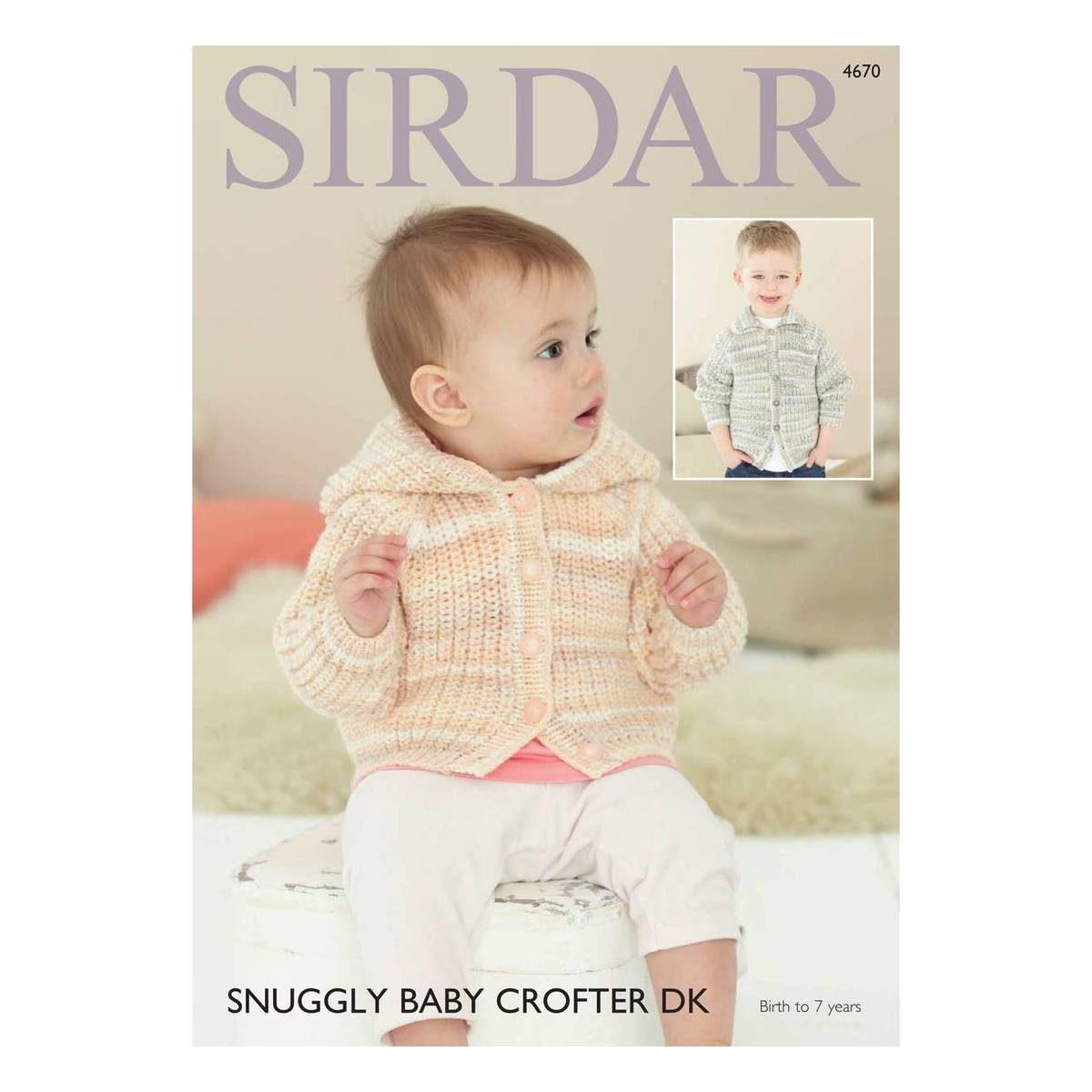 Sirdar Snuggly Baby Crofter DK Cardigan Digital Pattern 4670