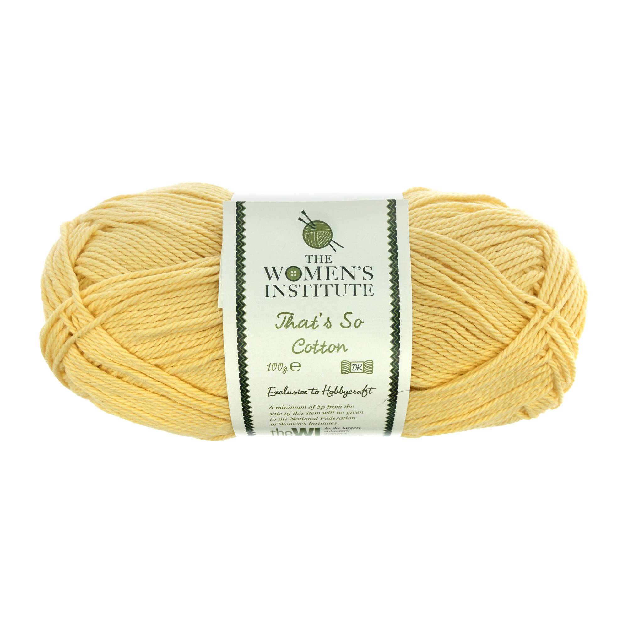 Women’s Institute Yellow That’s So Cotton DK Yarn 100g