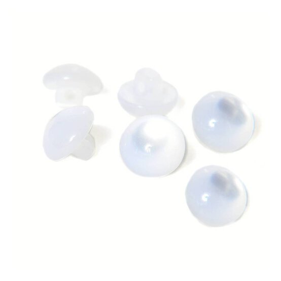 Hemline White Basic Dome Button 6 Pack