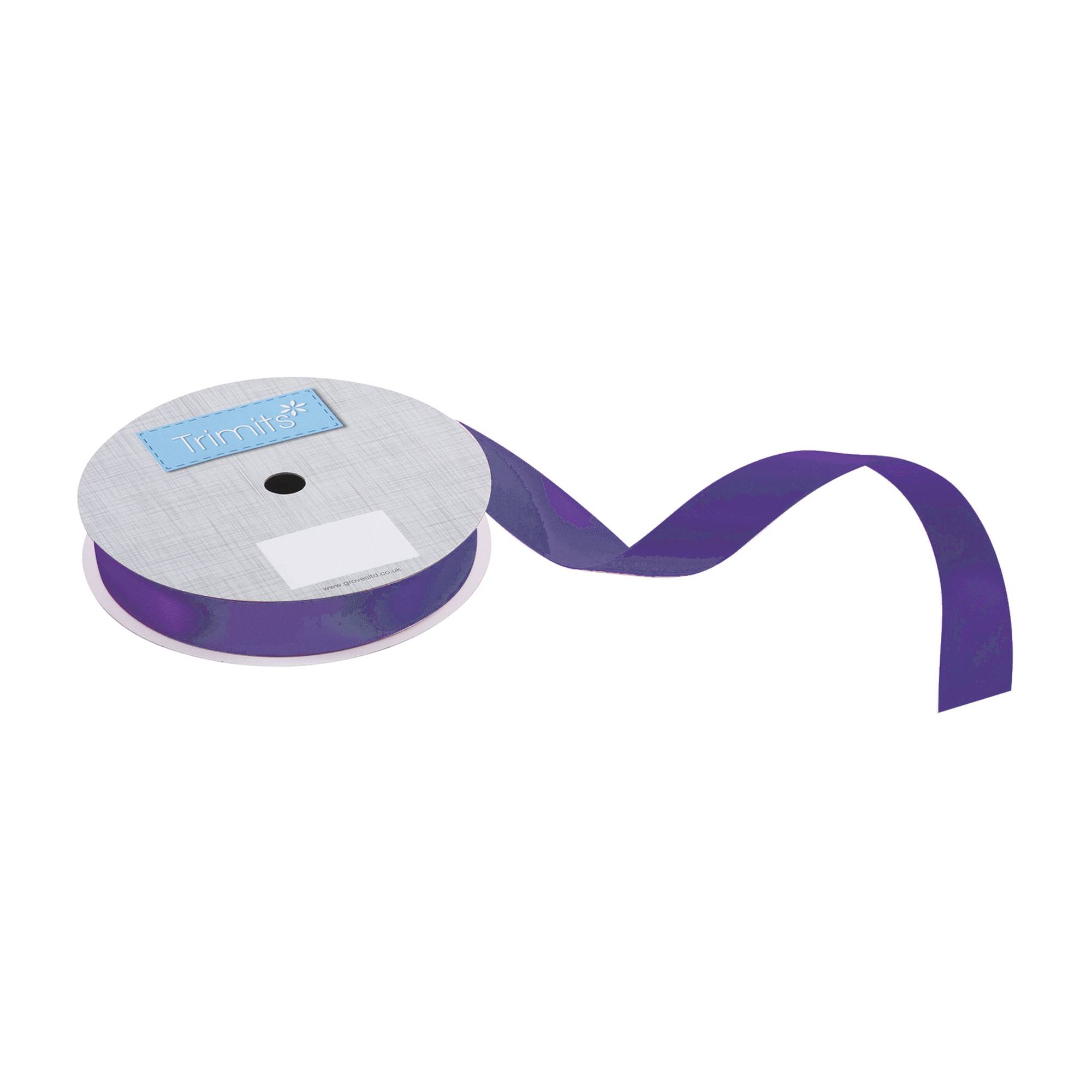 Trimits Plum Double-Faced Satin Ribbon by the Metre 15mm