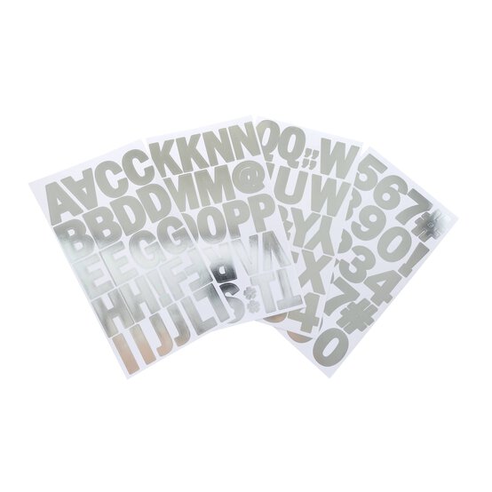 Silver Vinyl Letter Stickers 86 Pack