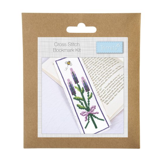 Trimits Lavender Cross Stitch Bookmark Kit