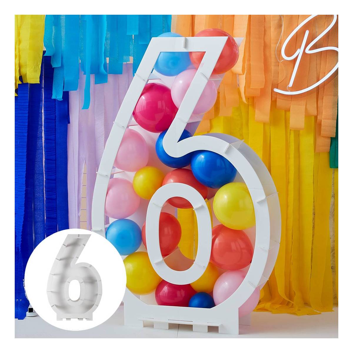 Ginger Ray Balloon Mosaic Number Frame 6