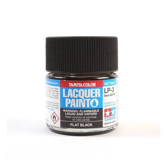 Tamiya Flat Black Lacquer Paint 10ml (LP-3)